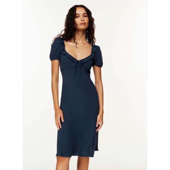 Aritzia Sunday Best Letti Dress Blue Size Small Women Milkmaid Prairie Cottage - Picture 1 of 8